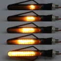 2PCS 12V Motorcycle LED Turn Signal Flowing Lights Indicator Lamps Carbon Fiber Color Shell