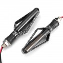 2PCS 12V Motorcycle LED Turn Signal Flowing Lights Indicator Lamps Carbon Fiber Color Shell