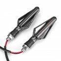 2PCS 12V Motorcycle LED Turn Signal Flowing Lights Indicator Lamps Carbon Fiber Color Shell