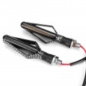 2PCS 12V Motorcycle LED Turn Signal Flowing Lights Indicator Lamps Carbon Fiber Color Shell