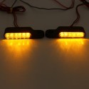 2PCS AMBER Mini Motorcycle Bike Handlebar Mount LED Turn Signal Indicators Light