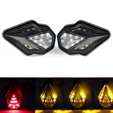 2PCS Motorcycle Sequential Flush Mount Turn Signal Red Yellow LED Light Indicator