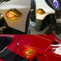 2PCS Motorcycle Sequential Flush Mount Turn Signal Red Yellow LED Light Indicator