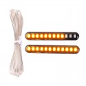 2Pcs Led Turn Signals Strip Motorcycle Flowing Water Tail Brake Lights 12 Led 3528Smd License Plate Light Blinker Stop Flicker