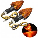 2X Motorcycle Turn Signal Lamp Motor Bike E-marked Carbon Mini Arrow Indicators Light Bulb 12V