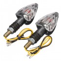 2X Motorcycle Turn Signal Lamp Motor Bike E-marked Carbon Mini Arrow Indicators Light Bulb 12V