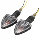 2X Motorcycle Turn Signal Lamp Motor Bike E-marked Carbon Mini Arrow Indicators Light Bulb 12V