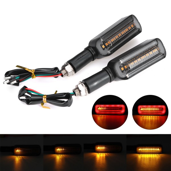 2pcs 12V Motorcycle LED Turn Signal Flowing Water DRL Lights Blinker Flashing