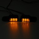 2pcs 12V Motorcycle LED Turn Signal Indicators Light Handlebar Mount Amber Aluminum Alloy