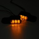 2pcs 12V Motorcycle LED Turn Signal Indicators Light Handlebar Mount Amber Aluminum Alloy