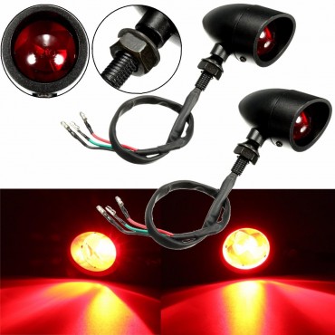 2pcs LED Turn Signals Indicator Tail Brake Red Lights Universal Motorcycle Bike