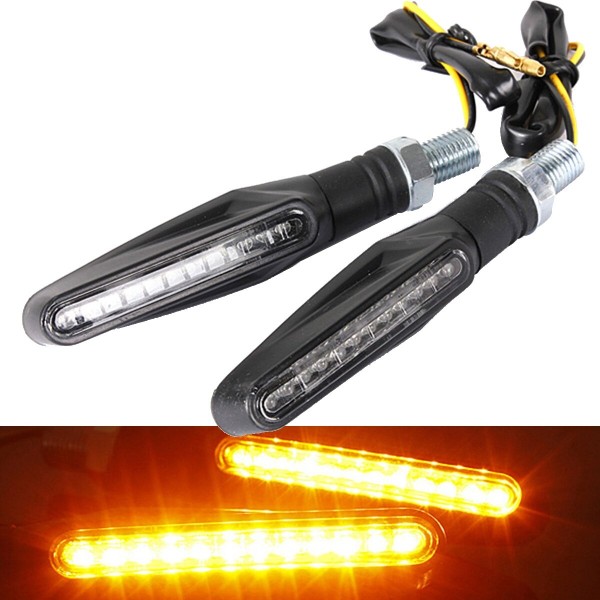 2pcs Motorcycle LED Turn Signal Indicator Blinkers Amber Lights