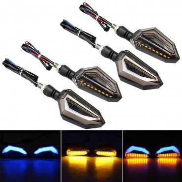 4Pcs 12V Motorcycle Blue LED Turn Signal Indicator Lights For Kawasaki/Yamaha/BMW/Honda/KTM