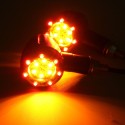 4X Universal LED Amber+Red Light Motorcycle Rear Turn Signal Brake Lights Running Lamp