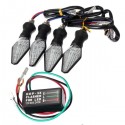 4pcs Motorcycle Amber&Blue 12LEDs Turn Signal Indicator Lamp Light With Flasher Relay