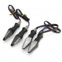 4pcs Motorcycle Amber&Blue 12LEDs Turn Signal Indicator Lamp Light With Flasher Relay