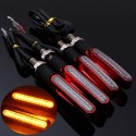 4pcs Red Motorcycle LED Turn Signal Indicator Blinkers Amber Light