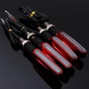 4pcs Red Motorcycle LED Turn Signal Indicator Blinkers Amber Light