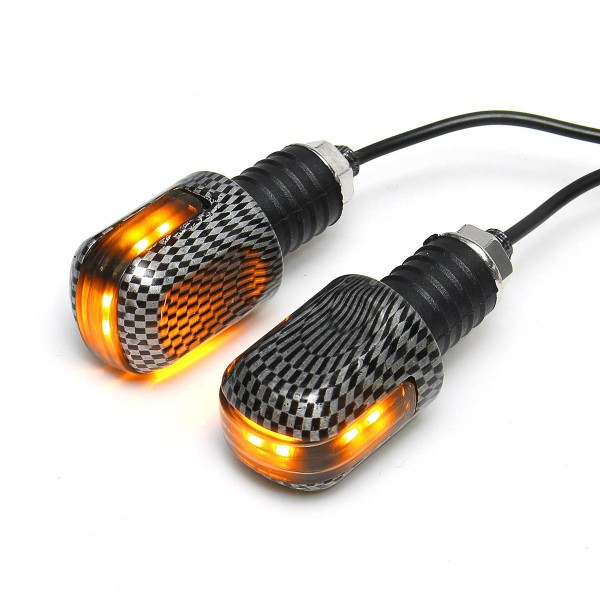 Black/Smoked Turn Signal Lights Bar End LED Handlebar Indicator Motorcycle Universal