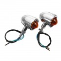 Motorcycle Black Chrome Bullet Turn Signal Indicators Lights For Harley Cafe Racer