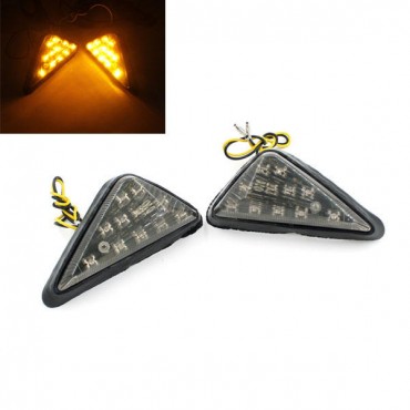 Motorcycle Motor Bike Turn Signal Triangular Steel Ring lamp Amber