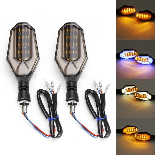 Motorcycle Turn Signal LED Lights Universal Daytime Running Warning Cafe Racer