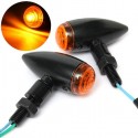 Pair 10mm Motorcycle Bullet Turn Signal Indicator Light Lamp For Chopper