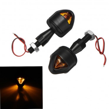 Pair 12V 5W Universal Retro Metal Amber Modified Turn Signal Lights Lamps