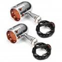 Pair 12V Motorcycle Amber Turn Signal Indicator Light Hollow Lamp