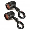 Pair 12V Motorcycle Amber Turn Signal Indicator Light Hollow Lamp