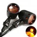 Pair 12V Motorcycle Amber Turn Signal Indicator Light Hollow Lamp