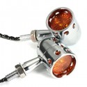 Pair 12V Motorcycle Amber Turn Signal Indicator Light Hollow Lamp