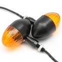 Pair 12V Motorcycle Metal Turn Signal Blinker Indicator Light Amber Lamp Universal
