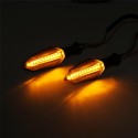 Pair 12V Waterproof LED Motorcycle Turn Signal Indicators With Amber Flowing Light Blue Back Lights