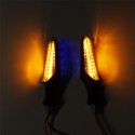 Pair 12V Waterproof LED Motorcycle Turn Signal Indicators With Amber Flowing Light Blue Back Lights