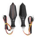 Pair 12V Waterproof LED Motorcycle Turn Signal Indicators With Amber Flowing Light Blue Back Lights