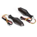 Pair 12V Waterproof LED Motorcycle Turn Signal Indicators With Amber Flowing Light Blue Back Lights