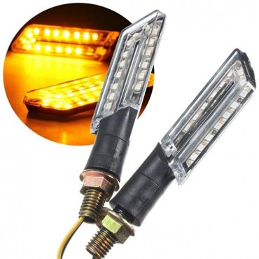 Pair Amber LED Turn Signal Motorcycle Light Lamp Indicator Light