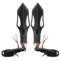 Pair Of 12V Motorcycle LED Turn Signal Blinker Yellow Light 8mm Mounting