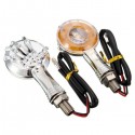 Pair Skeleton LED Turn Signal Indicator Light For Harley Davidson Honda Suzuki Kawasaki