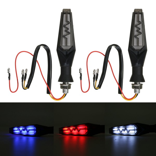 Pair Universal Motorcycle Turn Signal Light LED Indicator DRL Brake Flash Lamp