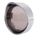 Turn Signal Cover Visor Ring Kit Smoked Lens Chrome For Harley