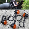 Universal 4PCS Retro Motorcycle Bike Flasher Black Front Rear Blinker Turn Lights Indicator