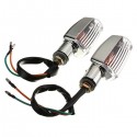 Universal Chrome Motorcycle Turn Indicators Signal Lights Amber Light