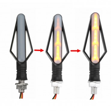 Universal Motorcycle 2 PCS Turn Signal Flowing Lights Waterproof LED Indicator