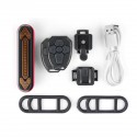 Wireless USB Rechargeable Remote Control Turn Signal Bicycle Tail Light 50 Lumen