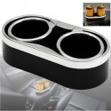 Double Hole Car Drink Bottle Holder Beverage Cup Mount Stand Plastic