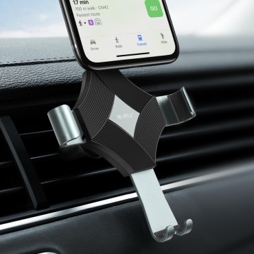 Diamond Pattern Gravity Car Phone Holder Black or Grey