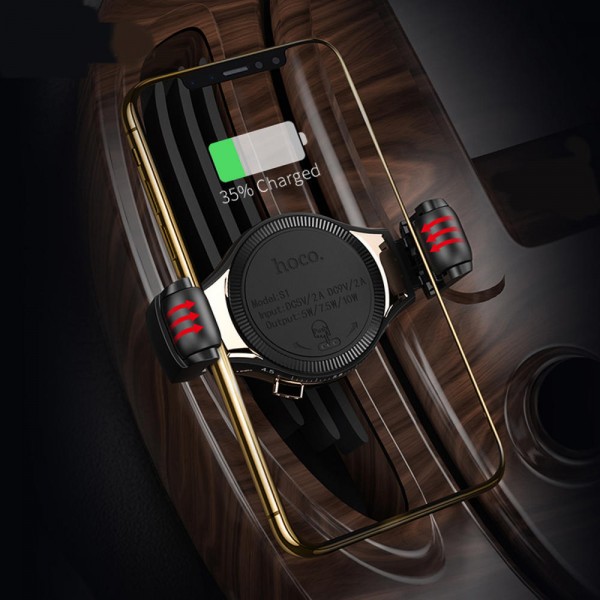 10W Scrolling Design Car Wireless Fast Charger Air Vent Phone Holder Bracket for iPhone XS