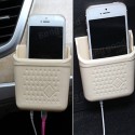 Mini Cream-colored Car Phone Storage Box Paste Type Car Phone Carrying Box Phone Holder